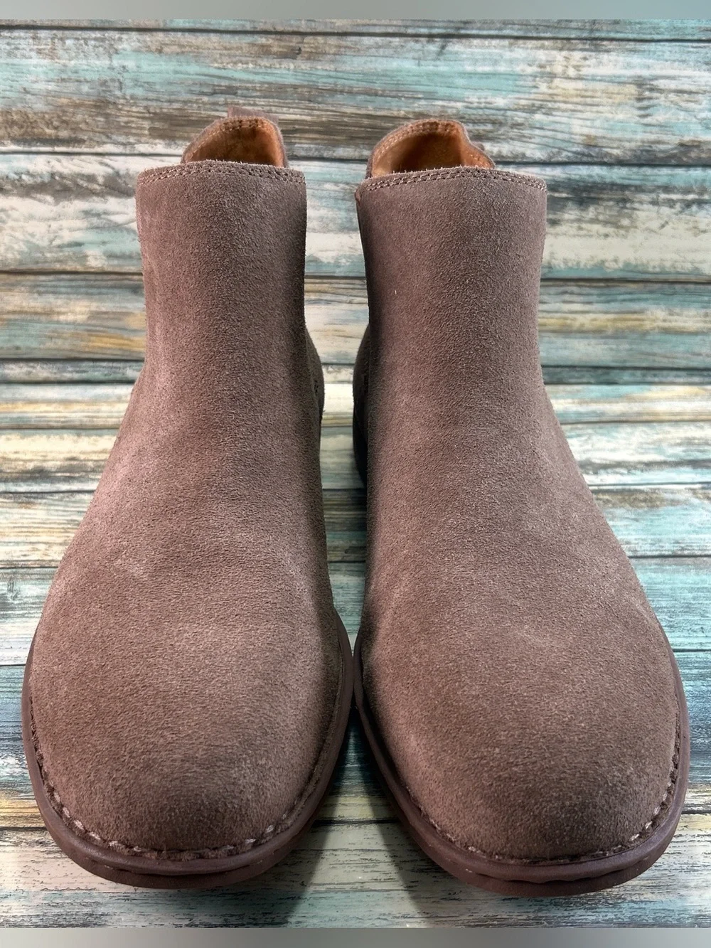 Born Shane Chelsea Boots Mens Size 12M Brown Suede Pull On Ankle Dress Casual